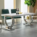 78.7" Affordable Luxury Rectangle Sintered Stone Dining Table Seats 6-8 People
