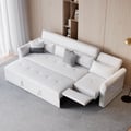 109" Power Leather Reclining Pull out Sectional Sofa with Chaise
