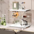  Modern 2-Tier Warm White & Transparent Storage Rack Acrylic Storage Adjustable Shelf La