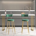 Affordable Luxury Modern Velvet Bar Stools with Upholstery Green