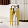 Modern Round Crystal Ball Ornament with Gold Stand Home Decor Art Desk Figurine Object