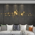 47" Luxury 3D Gold Geometric Patterns Metal Wall Decor with Overlapping Effects