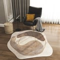 3' x 3' Modern Round Faux Cashmere Area Rug Living Room & Bedroom Decorative Carpet