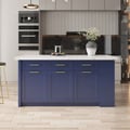72" Modern Style Laminate Kitchen Islands with Multi-Storage Blue