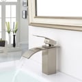 Milly Waterfall 1-Handle Single Hole Lavatory Faucet Bathroom Sink Faucet Brushed Nickel
