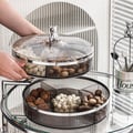 Acrylic 11" Divided Serving Tray with Lid 2 Tiered Snack Tray Food Storage Containers