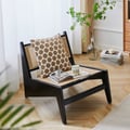Black Rattan Ash Wood Lounge Accent Chair