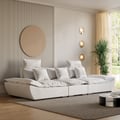 109.4" Modern White Leath-Aire 3 Seater Deep Sofa with Adjustable Backrest Sailboat