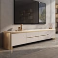 Modern 2000mm Off White TV Stand Sintered Stone Top with Storage