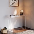 Savea 1200mm Crystal Clear Acrylic Rectangle Console Table with Glass Top