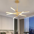 8-Light Gold Modern Chandelier Dimmable LED Remote Control Variable Shape Pendant Lights
