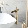 Ashfie Classic 1-Hole Single Handle Vessel Sink Waterfall Faucet Solid Brass
