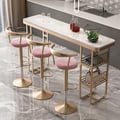 Modern adjustable, affordable luxury bar stool with swivel and in pink velvet