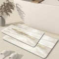 2 Pieces Modern Non-Slip Rectangle Bath Mat Abstract Rug 16“ x 24" & 20" x 32"