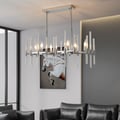 6-Light Chrome Modern Glass Pendant Kitchen Island Lighting for Dining Room