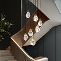 7-Light LED Crystal Entryway Foyer Chandelier Tiered Long Pendant Light Home Decor