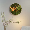 3D Round Preserved Moss Flower Wall Art Hanging Rainbow Floral Decor with Wood Frame