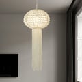 Glam Chrome Jellyfish Beaded Crystal Chandelier Pendant Light for Foyer Dining Room
