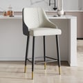 Diamic Series Set of 4 Modern Counter Stools with PU Leather Upholstery Gray