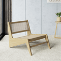 Natural Rattan Ash Wood Lounge Accent Chair