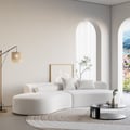 109" 2-Piece Curved Velvet Sectional Sofa with Pillows