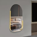 800mm Modern Arch Gold Wall Mirror Decor with Storage Shelf Rack Living Room Bedroom
