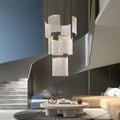 11-Light Gold Entryway Foyer 3-Tiered LED Chandelier Modern Hotel Hollow Pendant Light
