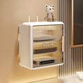Morden White Mount & Desktop Router Box Cable Management Decorative Storage Shelf