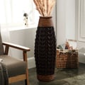 28.9" Rustic Tall Woven Bamboo Rattan Standing Floor Vase Decor Art Living Room