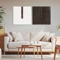2 Pieces Modern 23.6" Square Abstract Stone Wall Decor Art Set Living Room Bedroom