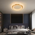Glam Crystal Flush Mount LED Round Ceiling Light in Gold for Living Room