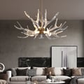9-Light Antler Ceiling Chandelier Lighting in Gold