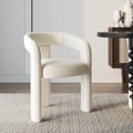 Set of 4 Modern Sherpa Dining Chairs Off White