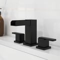 MILL Waterfall Widespread Double Handle Right-Angled Bathroom Sink Faucet Matte Black