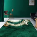 3'x 5' Art Deco Green Marble Area Rug Living Room Carpet with Abstract Pattern