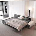 Doart 108.3" Cotton & Linen Convertible Sleeper Sofa Modular Corner L-Shaped 4-Seater