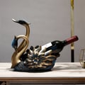 Resin Swan Statue Wine Bottle Holder Table Top Wine Bottle Rack Countertop Wine Rack