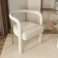 Fauteuil d'appoint moderne rembourré en velours blanc pour salon