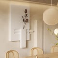 3D Abstract Geometric Japandi Beige Wall Sculpture Art Decor With Vase Living Room 