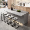 72" Japandi Style Wood Kitchen Island with Multi-Storage and LED Light Gray