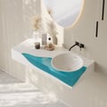 980mm Floating Wall-Hung Stone Resin Rectangle Wash Basin in