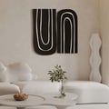 2 Pieces Minimalist Abstract Geometric Wall Decor Art Set Living Room in Black & White