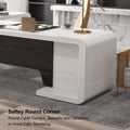 2000mm L-Shaped Modern Executive Desk of Left Hand with Drawers in White & Black