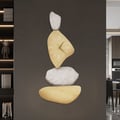 820mm Large Stone Shape Japandi Wall Clock Unique Irregular Home Decor Art Living Room