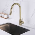 Touch Kitchen Tap Pull Out Sprayer Stainless Steel Single Handle in Brushed Gold