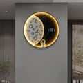 19.7" LED Digital Round Moon Astronaut Wall Clock Spaceman Decor Art USB Charging