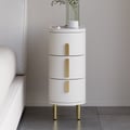 Sintered Stone Top 3-Drawer Leather Narrow Nightstand