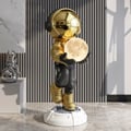 28.8" Astronaut Floor Sculpture Figurine Ornament Art Decor with Ball Lamp USB Charging