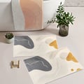2 Pieces 20" x 32" Modern Geometric Bath Mat Set Faux Cashmere Soft Bathroom Rugs