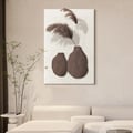 27.6" Abstract Geometric Japandi Wall Art 3D Sculpture Decor With Vase in White & Brown